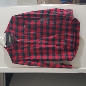 Vans boy's red/black flannel